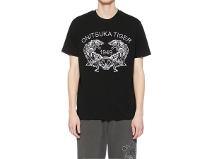 Onitsuka Tiger Grafiką Tee Czarne | 063479QDG