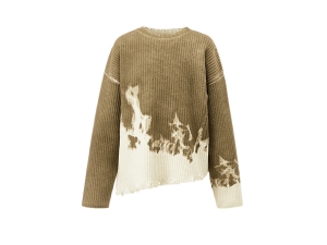 Onitsuka Tiger Knit Top Khaki Białe | 589604AFJ
