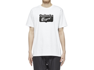 Onitsuka Tiger Logo Tee Białe Czarne | 395670KNX