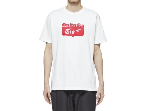 Onitsuka Tiger Logo Tee Białe Czerwone | 380972OYA