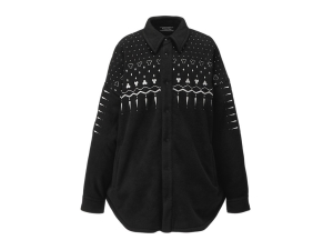 Onitsuka Tiger Oversized Shirt Czarne Białe | 043126HBZ